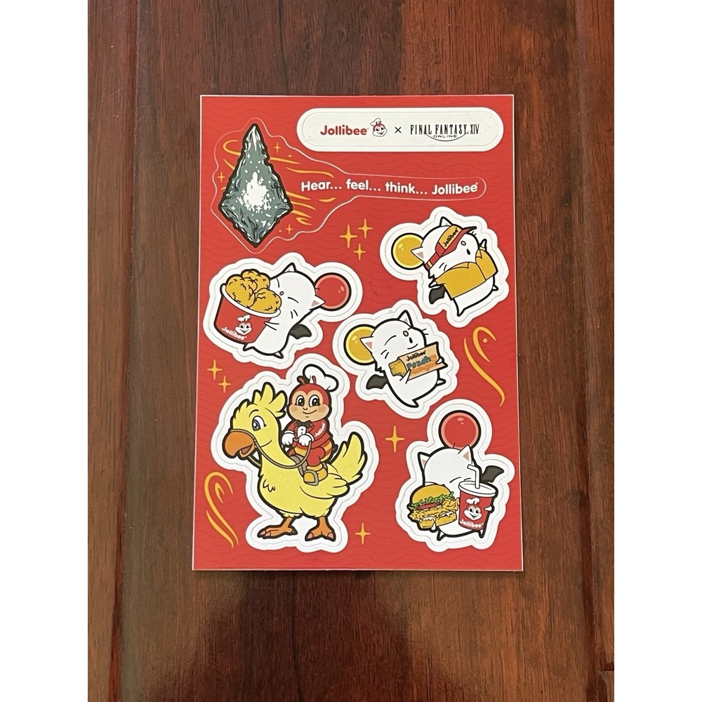 Jollibee × FINAL FANTASY XIV Limited Edition Collectible Sticker Sheet Chocobo
